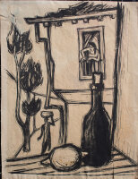 Gregor Krauskopf - Stillleben mit Flasche - o.J. - Tusche