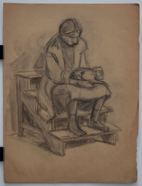 Lucie Müller - Frau mit Katze - o.J. - Bleistift