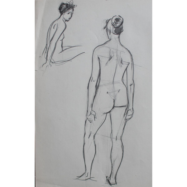 Otto Hartmann - Weiblicher Rückenakt - o.J. - Bleistift