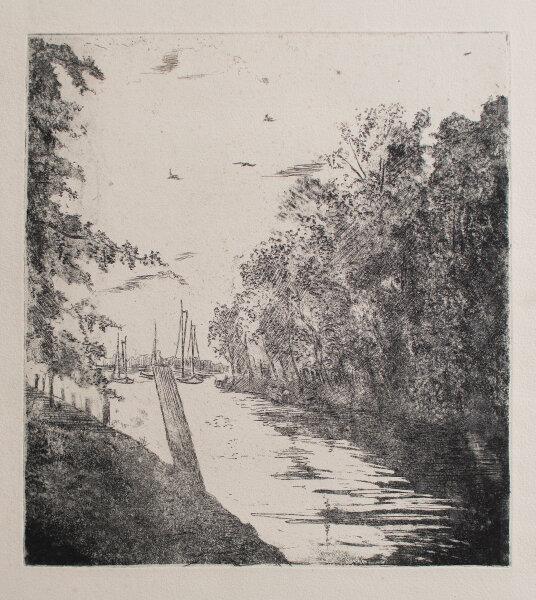 Gerhard Schulte-Dahling - Flußlandschaft - o.J. - Radierung auf Büttenpapier