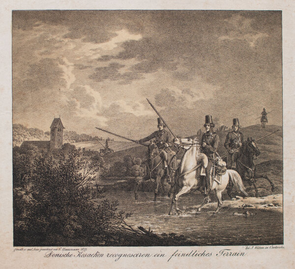 Carl Friedrich Heinzmann - Donische Kosacken - 1822 - Getönte Lithografie