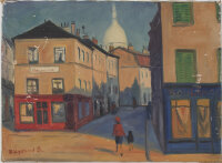 Jens Bisgaard-Sörensen - Pariser Straßenszene - um 1950 - Öl