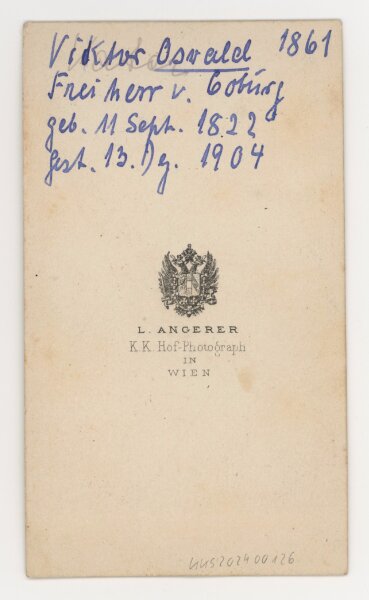 Ludwig Angerer - Porträt Viktor Oswald Freiherr von Coburg - 1861 - Fotografie