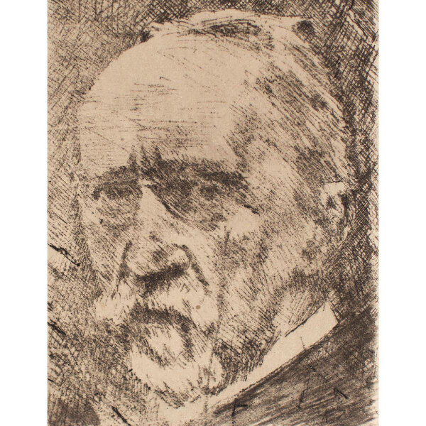 unbekannter Monogrammist - Porträt Robert Koch - o.J. - Radierung auf Büttenpapier