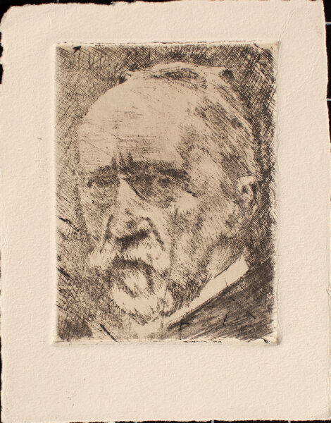 unbekannter Monogrammist - Porträt Robert Koch - o.J. - Radierung auf Büttenpapier