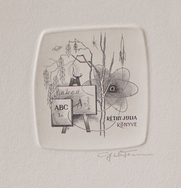 Ferenc Gal - Exlibris Réthy Julia Könyve - o.J. - Radierung