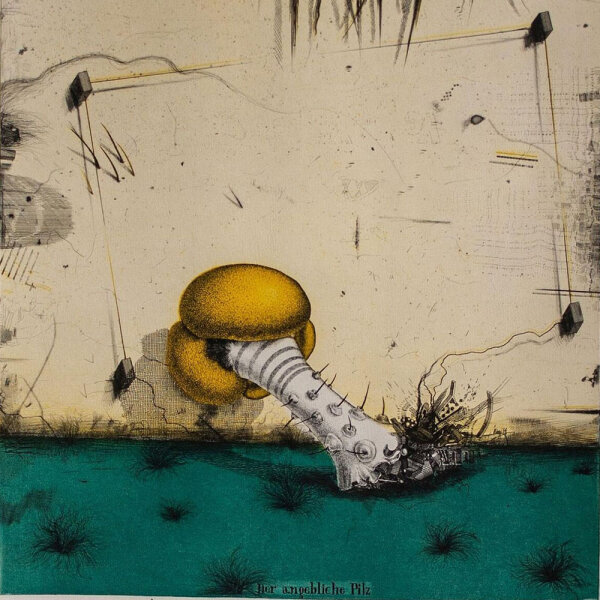 Maurilio Minuzzi - Der angebliche Pilz - 1974 - Farbradierung