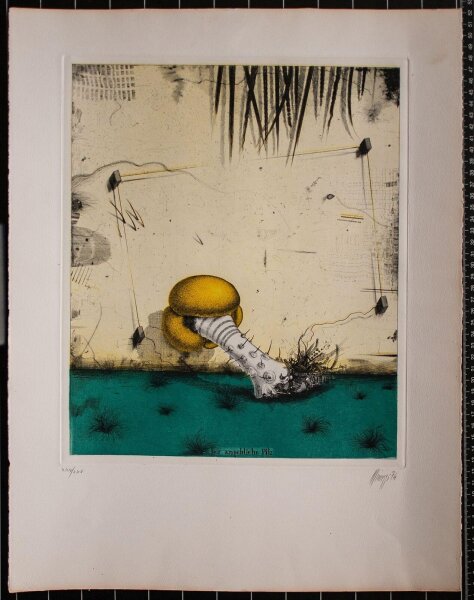 Maurilio Minuzzi - Der angebliche Pilz - 1974 - Farbradierung