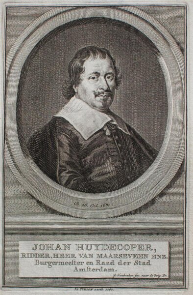 Jacobus Houbraken - Männerporträt Johan Huydecoper - o.J. - Kupferstich