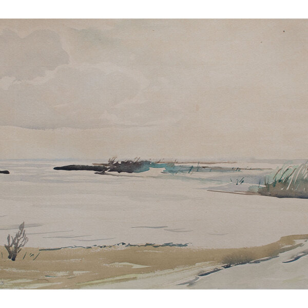 Sanna Schubring - Uferlandschaft - 1943 - Aquarell auf Ingres-Papier