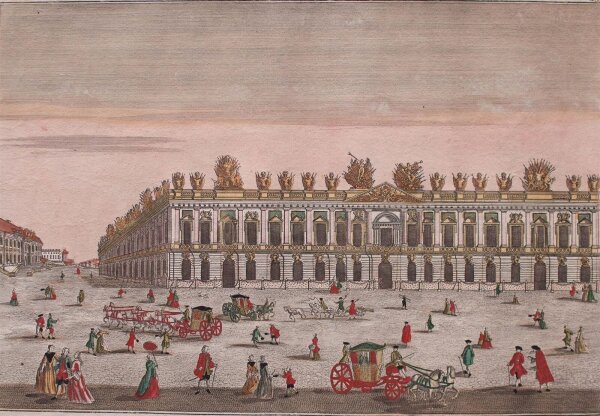 Georg Balthasar Probst - Berlin Zeughaus - undatiert - colorierter Kupferstich auf handgeschöpftem Bütten