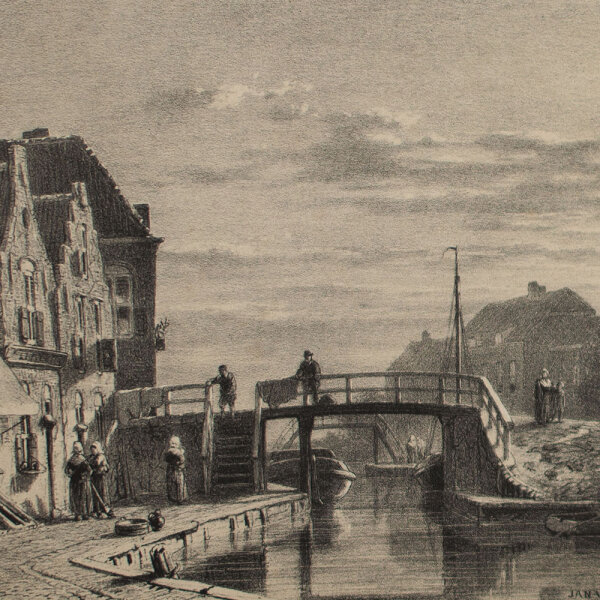 Jan Weissenbruch - Leidschendam Historische Stadtansicht - o.J. - getönten Lithografie