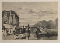 Jan Weissenbruch - Leidschendam Historische Stadtansicht - o.J. - getönten Lithografie