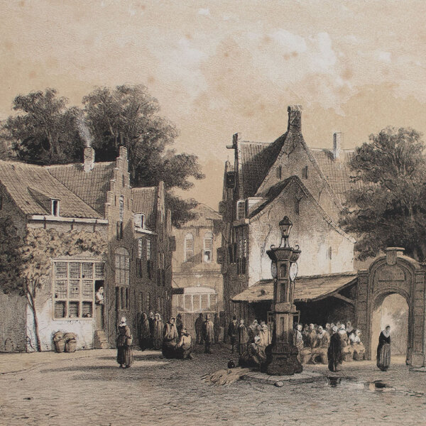 Pieter Gerard Vertin - Historische Stadtansicht - o.J. - getönten Lithografie