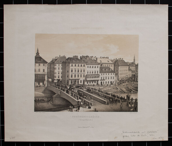 Wilhelm Mayer - Ferdinandsbrücke (Leopoldstadt) - o.J. - getönten Lithografie