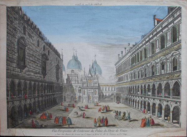 unbekannt - La Palais du Doge de Venice - o.J. - colorierter Kupferstich