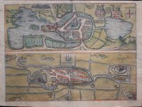 Georg Braun und Franz Hogenberg - Oitinense - Tonderensis - o.J. - colorierter Kupferstich