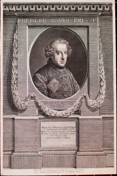 Egid Verhelst II - Porträt Friedrich der Große - 1770 - Kupferstich auf handgeschöpftem Büttenpapier