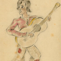 Witt Pfeiffer - Gitarrenspielerin - o.J. - Aquarell