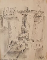 Ronald Paris - Berlin Boxhagener Straße - 1964 - Bleistift