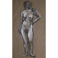 Wilhelm Schläger - Weiblicher Akt - o.J. - Kohle auf...