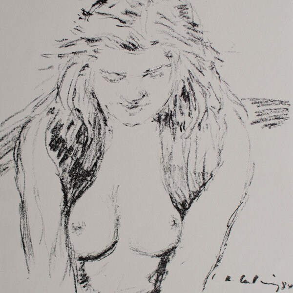 Roland Ladwig - Weiblicher Akt - 1984 - Lithografie
