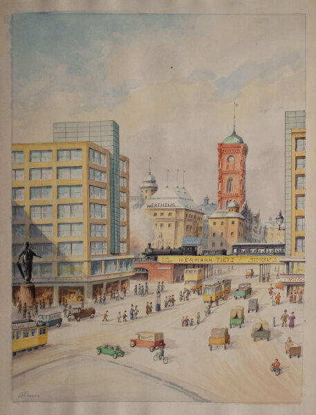 Otto Lehmann - Berlin Alexanderplatz - o.J. - Aquarell