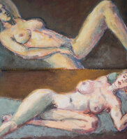 Rolf Walter - Gyole - 1992 - Gouache und Pastell auf angeschrägten Holzplatten