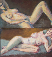 Rolf Walter - Gyole - 1992 - Gouache und Pastell auf angeschrägten Holzplatten