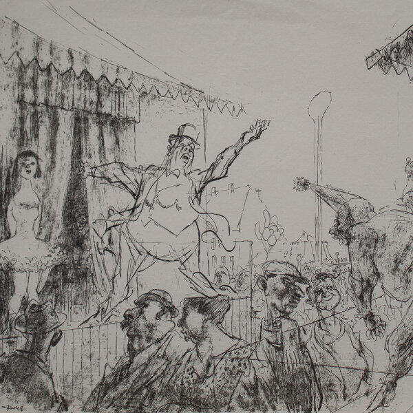unbekannt - Jahrmarkt - o.J. - Lithografie auf Hahnemühle Büttenpapier
