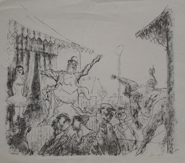 unbekannt - Jahrmarkt - o.J. - Lithografie auf Hahnemühle Büttenpapier