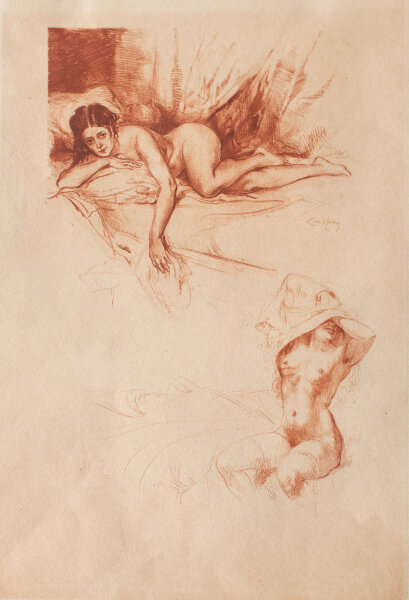 Almery Lobel Riche - Femmes nues - o.J. - Radierung mit Vernis mou auf Bütten