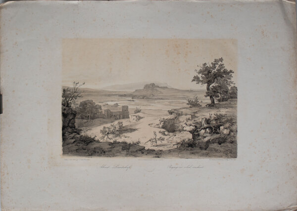 Albert Emil Kirchner - Abend-Landschaft - o.J. - getönten Lithografie