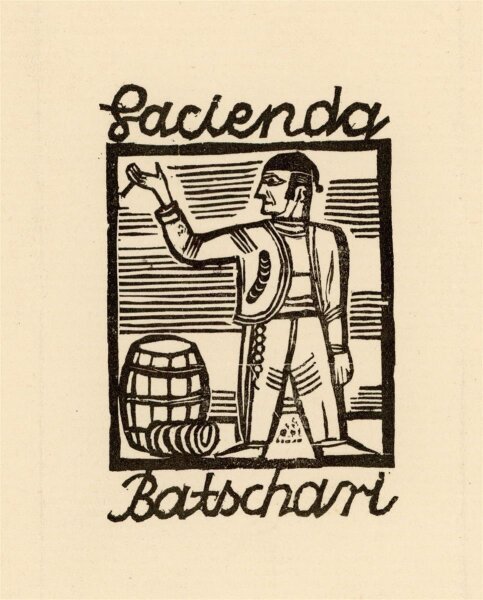 Uli Huber - Batschari, Reklameentwurf - o.J. - Holzschnitt