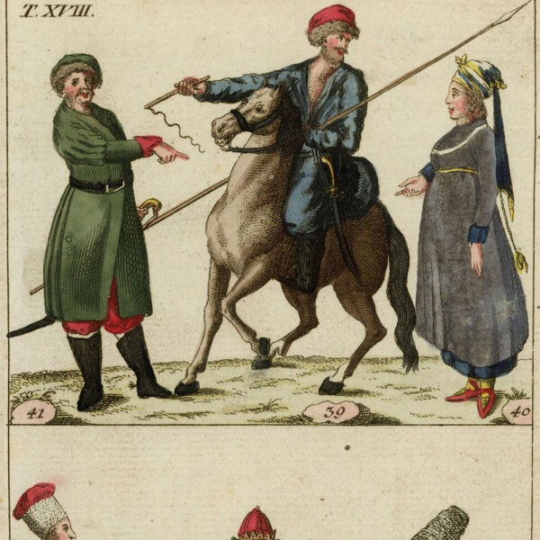 unbekannt - Trachten, Enzyklopädische Bildtafel - o.J. - kolorierter Kupferstich