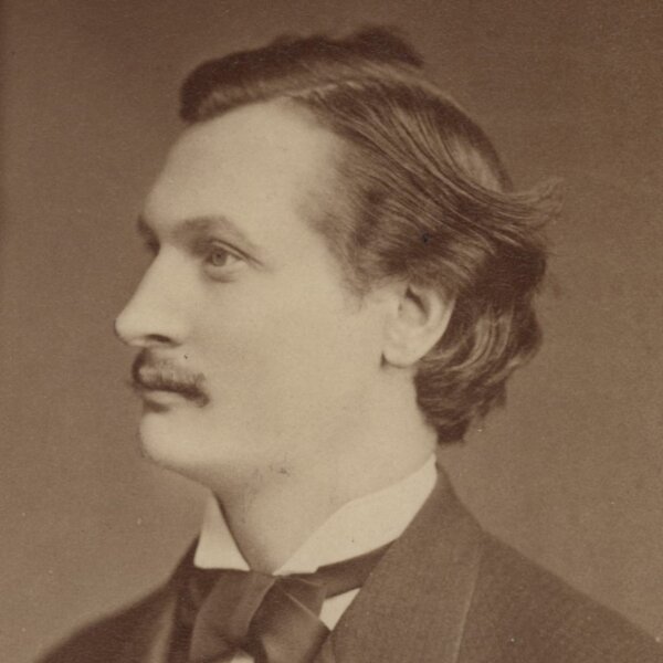 Robert Hummel - Porträt eines Mannes mit Schnurbart. - um 1900 - Albuminabzug