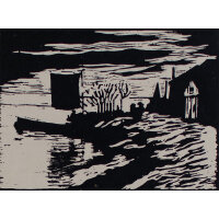 Hans Venter - Abend an der Düna - o.J. - Holzschnitt