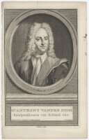 Jacobus Houbraken - Porträt Ratspensionär Jacob Cats - o.J. - Kupferstich