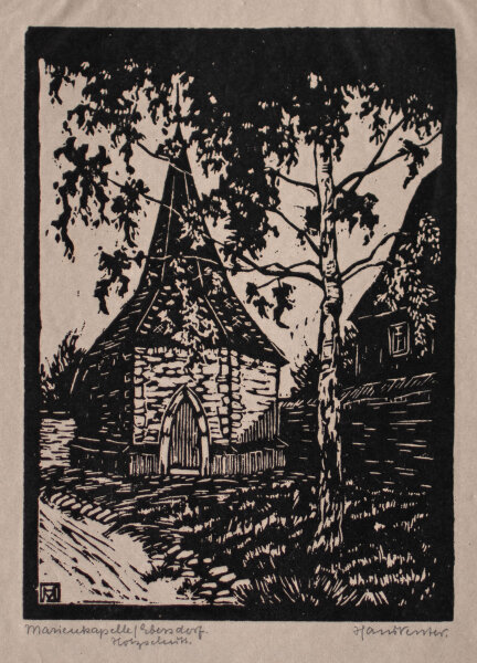 Hans Venter - Marienkapelle in Ebersdorf - o.J. - Holzschnitt auf feinem Papier