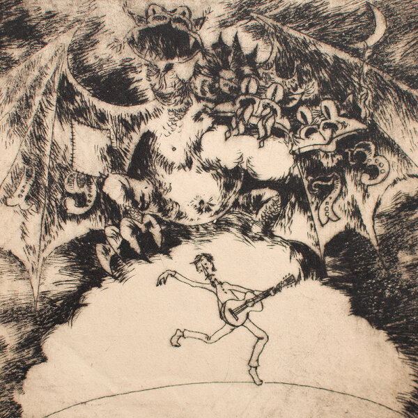 unbekannt - Gitarrenspieler - o.J. - Radierung