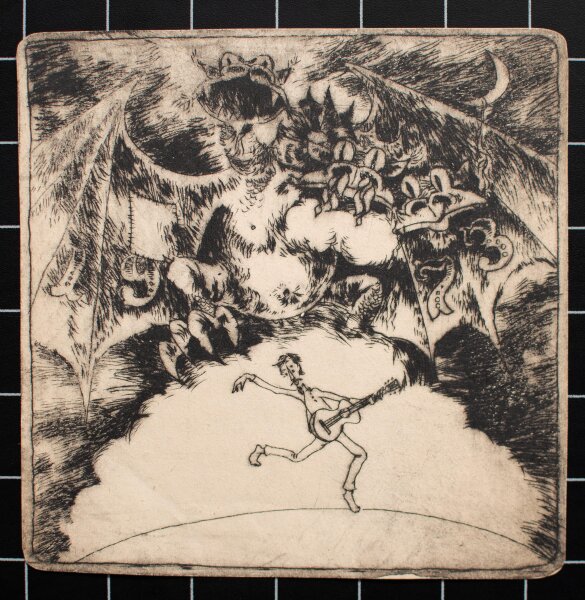 unbekannt - Gitarrenspieler - o.J. - Radierung