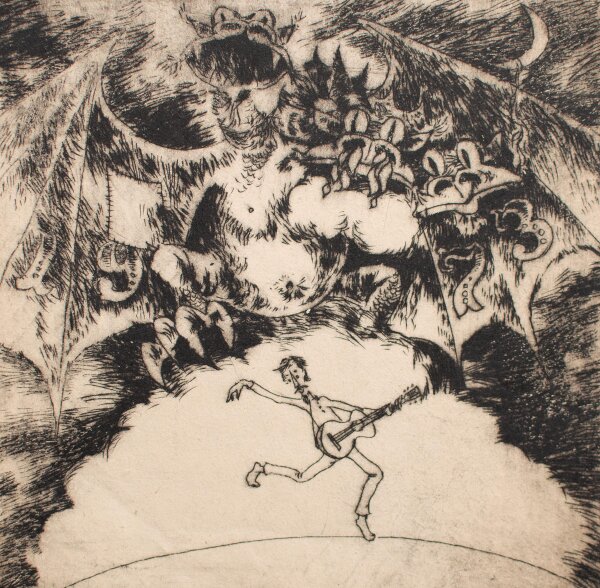 unbekannt - Gitarrenspieler - o.J. - Radierung