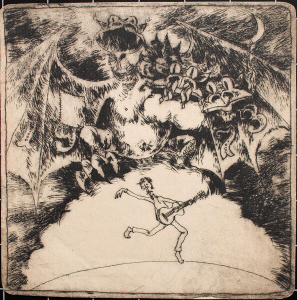 unbekannt - Gitarrenspieler - o.J. - Radierung