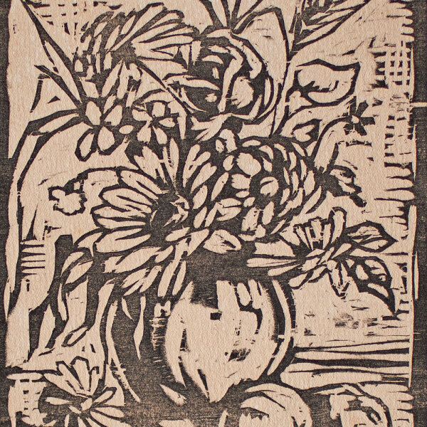 Reinhold Gragert - Blumen und Äpfel - 1923 - Holzschnitt