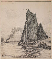 Friedrich Kallmorgen - Auf der Elbe - o.J. - Fotolithografie