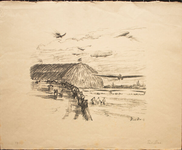 Paul Bach - Flugplatz - o.J. - Lithografie