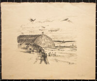 Paul Bach - Flugplatz - o.J. - Lithografie