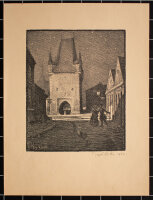 Josef Lhota - Prager Pulverturm - 1924 - Lithografie