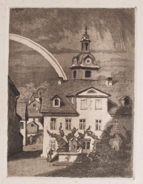 E. Eitner signiert - Stadtansicht - 1917 - Radierung