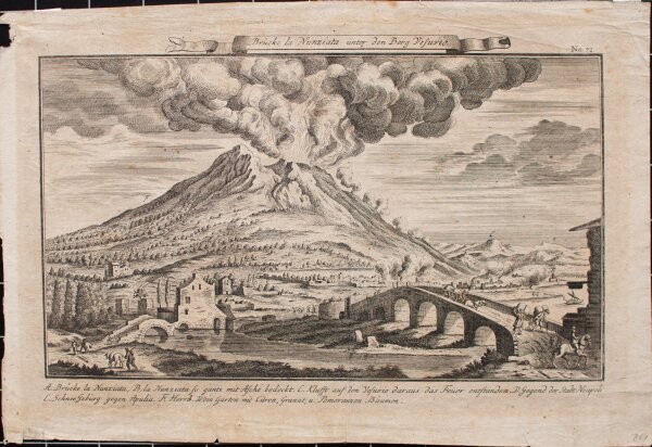 Johann Wilhelm Stör - Brücke la Nunziata unter den Berg Vesuvio - o.J. - Kupferstich auf Büttenpapier